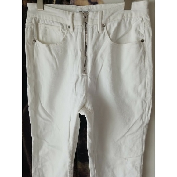 GOOD AMERICAN‎ Women's Good Vintage Zip Front High Waist White Denim Jeans 6/28 - Picture 5 of 12